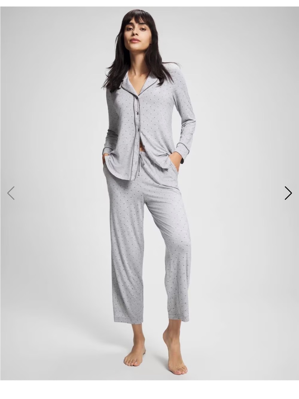 Soma XL NEW Cool Nights Grey Polka Dot Pajama Set